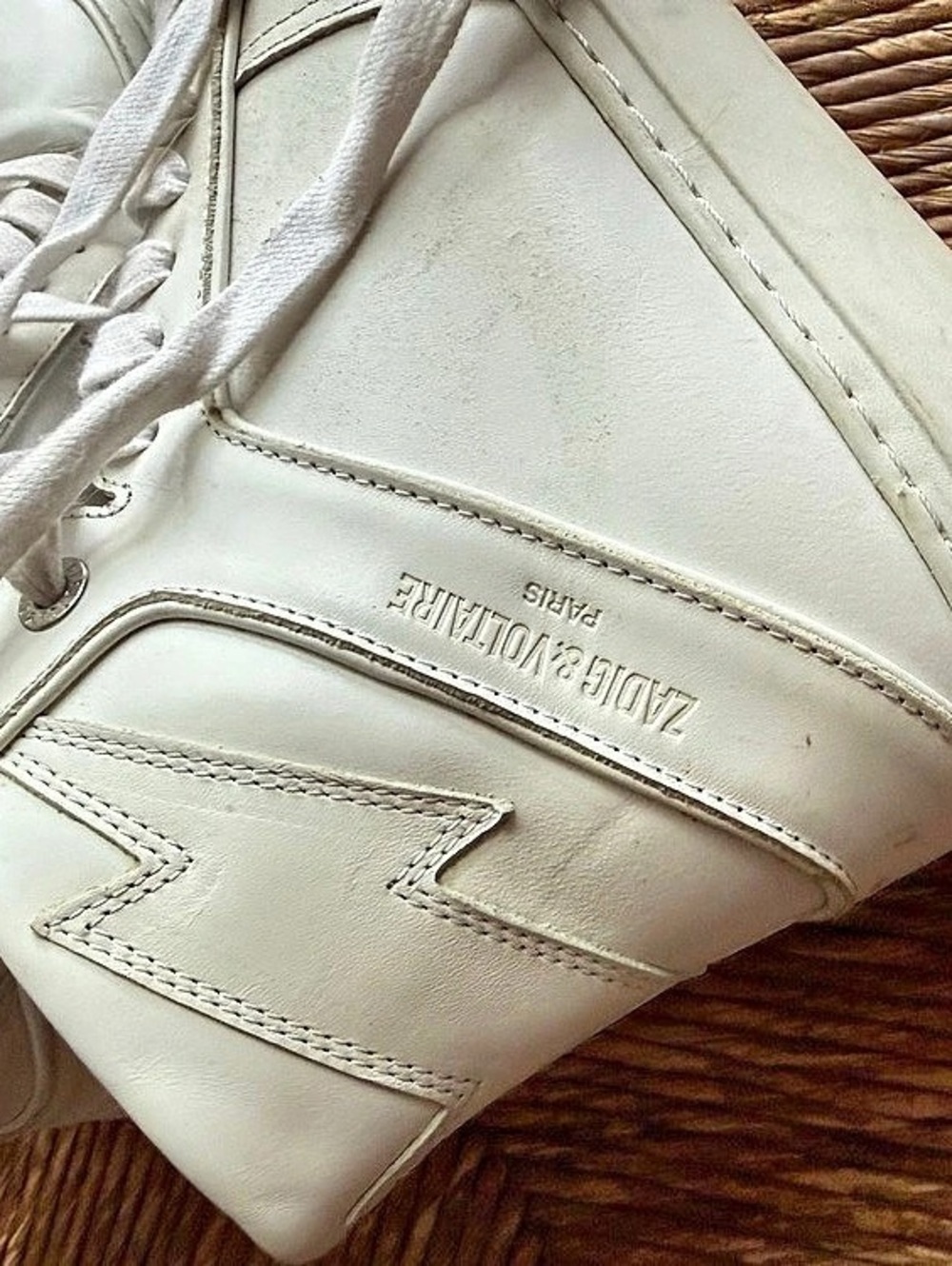 Zadig & Voltaire High Top Leather Sneakers White EU 37
